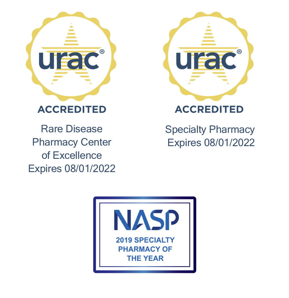 URAC Accreditation for Rare Disease Pharmacy Center of Excellence and Accredited Specialty Pharmacy – NASP 2019 Specialty Pharmacy of the Year